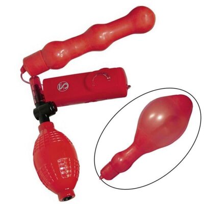 Anal Vibrator Anal Stöpsel Butt Vibro Plug Vibration aufpumpbar rot Ø 2 bis 3 cm