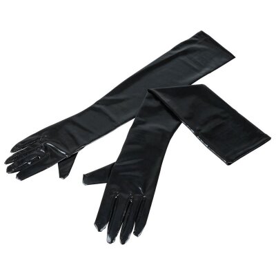 Schwarze extra lange Handschuhe Wetlook...
