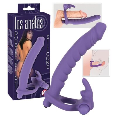 Los Analos Double Delight Dildo Penisring Vibration lila