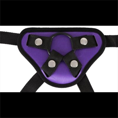 Universal Harness + 3 Ringe Umschnall Strap On lila/schwarz