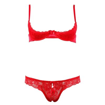 Hebe BH Set mit String Rot 75B/S Cottelli Collection
