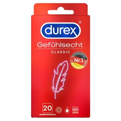 Kondome Condom Durex Gefühlsecht Classic 20 Kondome...