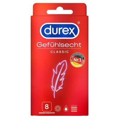 Kondome Condom Durex Gefühlsecht Classic 8 Kondome...