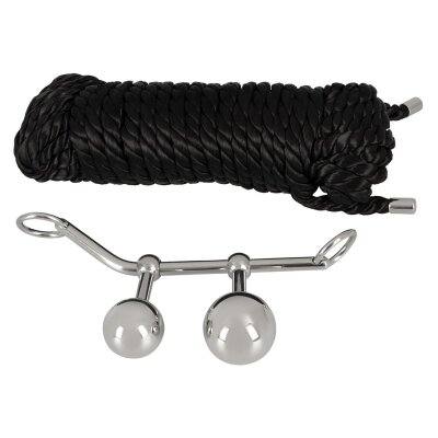 Bondage Plugs with 10 m Rope   Bondage String silber